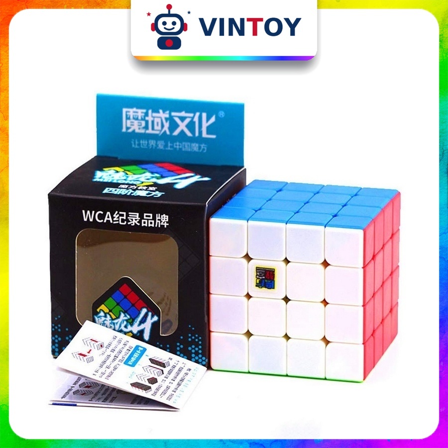 Rubik 4x4 Stickerless MoYu MeiLong 4x4 Rubic 4 Tầng Đồ Chơi Trí Tuệ Trẻ Em Phát Triển Tư Duy 4x4x4