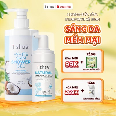 Combo I SHOW Sữa Tắm Dừa 500ml Và Dung Dịch Vệ Sinh Daisy 100ml Hỗ Trợ Làm Sáng Da Dịu Nhẹ 