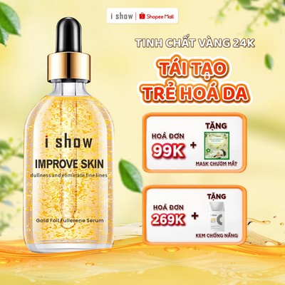 Serum Dưỡng Da I SHOW Gold Foil Fullerene Tinh Chất Lá Vàng 24k Hỗ Trợ Đàn Hồi Cấp Nước 100ml