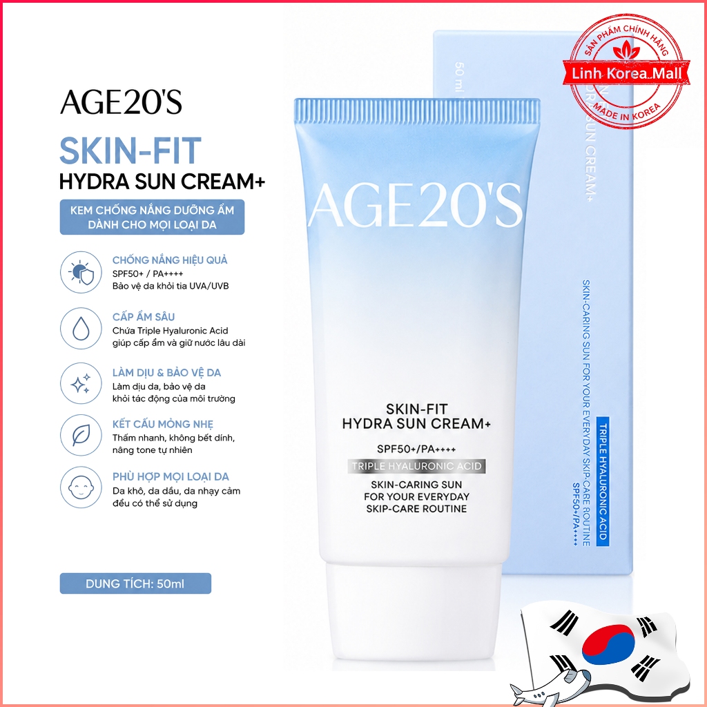 Kem Chống Nắng AGE20’s Skin Fit Moisture Sun Cream Plus 50ml (SPF50+ PA++++)