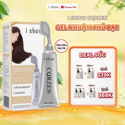 Gel Nhuộm Phủ Bạc I SHOW 60ml Màu Nâu Hạt Dẻ, Dạng Lược Tiện Lợi