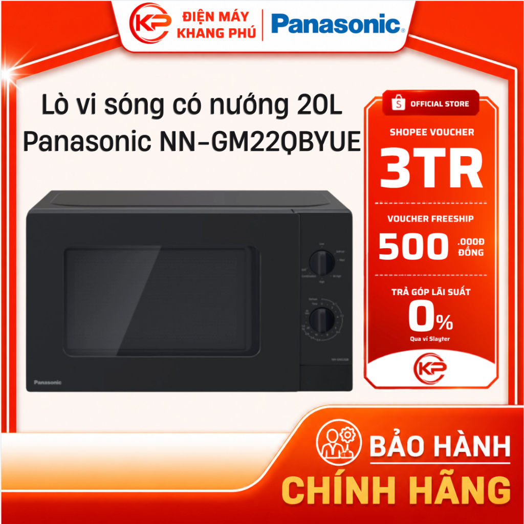 Lò vi sóng có nướng 20L Panasonic NN-GM22QBYUE