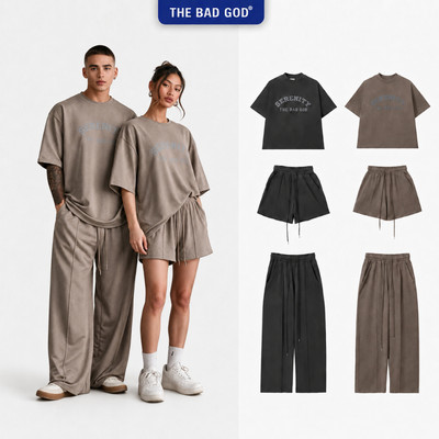 Set Bộ Nam The Bad God GreyStill - Áo Thun Form BOXY Cotton 100% 250gsm & Quần Short