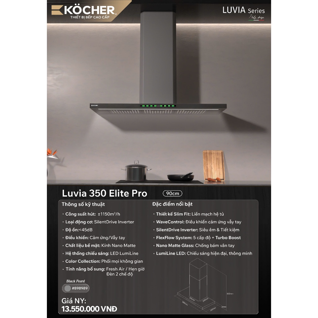 MÁY HÚT MÙI LUVIA ELITE PRO Kocher