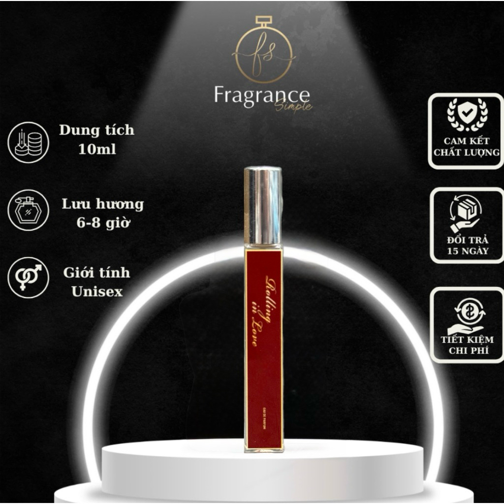 [Bản Tester & Refill] Nước Hoa Unisex Rolling In Love | Hương: Hạnh Nhân & Hoa Trắng - Ngọt Ngào, Sang Trọng, Lôi Cuốn