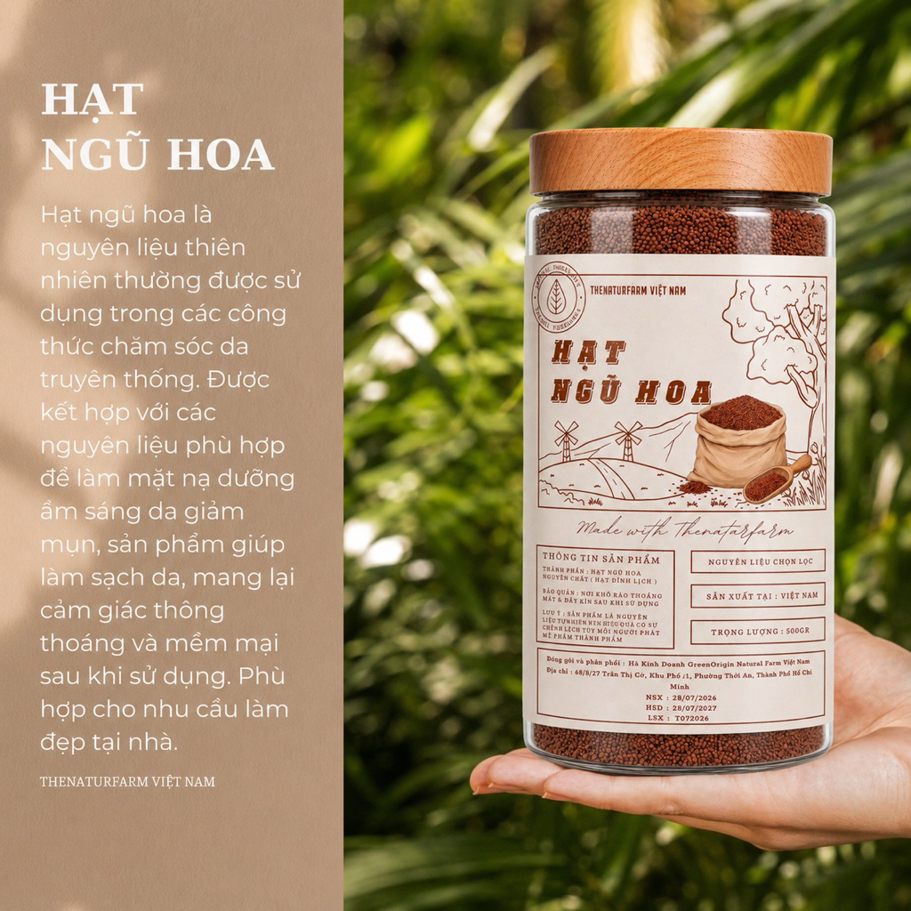 Hạt ngũ hoa/ Hạt đình lịch Thenaturfarm [ 500GR ]