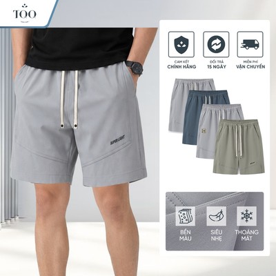 Quần Short thể thao TQQ QR4 - Quần Đùi Nam Cạp Chun Dây Rút Dáng Suông Rộng, Vải Co Giãn 4 Chiều Mỏng Nhẹ Mát Mùa Hè