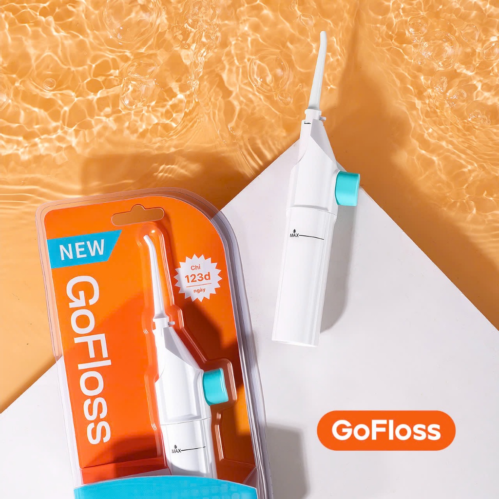 Máy Tăm Nước Du Lịch dùng 1 lần GoFloss Mini Cầm Tay, Nhỏ Gọn, Vệ Sinh Kẽ Răng, Phù Hợp Người Niềng 