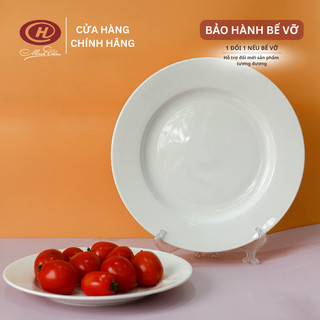 Đĩa Tròn Cạn Trắng Trơn Cỡ Lớn Giá Tốt - Sứ Minh Châu