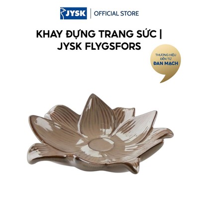 Khay đựng trang sức | JYSK FLYGSFORS | gốm bán sứ | nâu | Ø15xC4cm