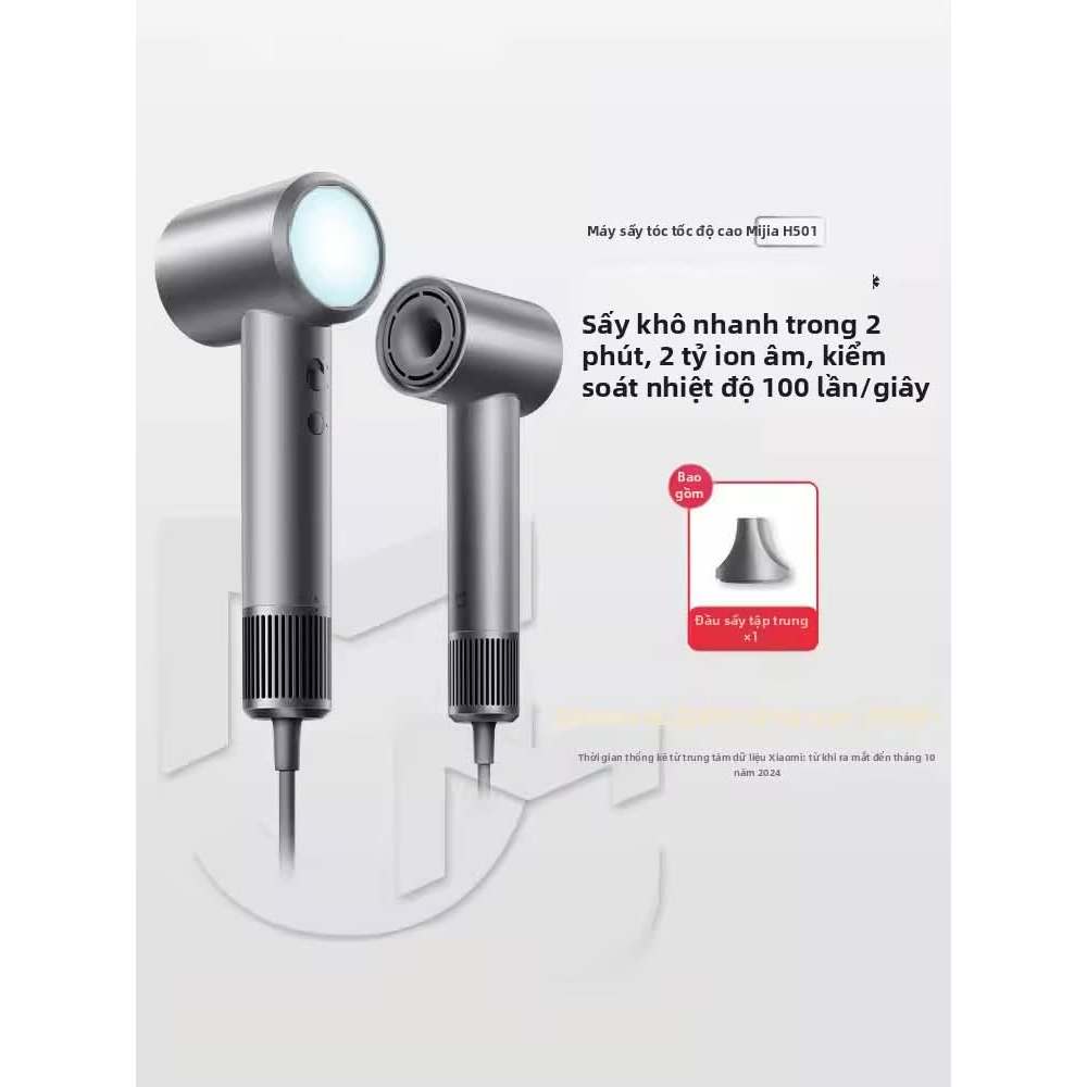 Máy Sấy Tóc Xiaomi Mijia H501 1600W Ion Âm – Gió Tốc Độ Cao 62m/s, Đầu Vòi Hội Tụ Gió