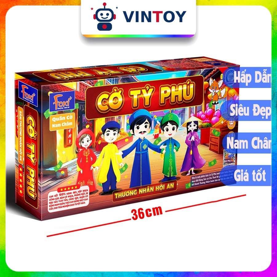 [Foxi] Cờ Tỷ Phú Nam Châm Thương Nhân Hội An Foxi Size Lớn Cờ Tỉ Phú Đồ Chơi Trí Tuệ Trẻ Em