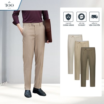 Quần Kaki Nam Công Sở TQQ Q117 Phom Ôm Ống Rộng 16 - 17 CM Co Giãn Thoải Mái Không Nhăn
