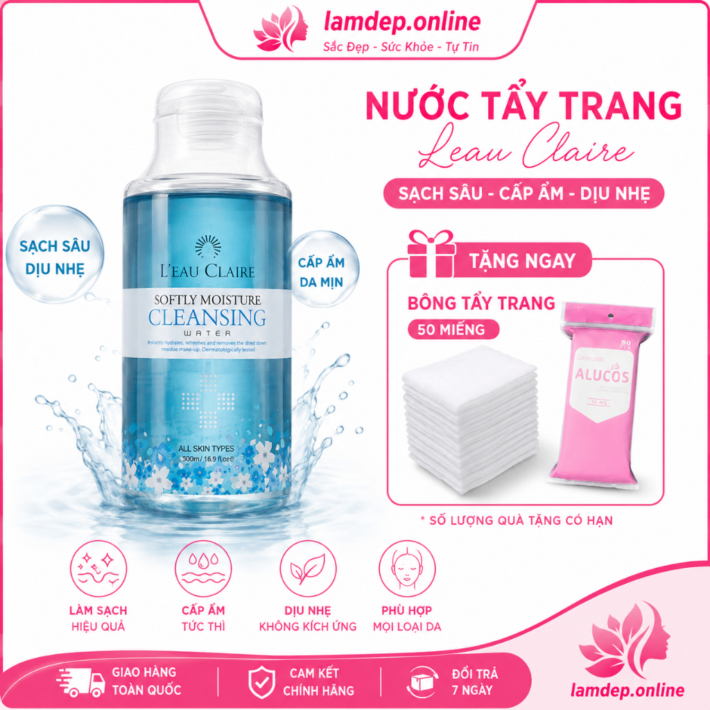 Tẩy Trang Leau Claire - Soft Moisture Cleansing Water Leau Claire 300ml
