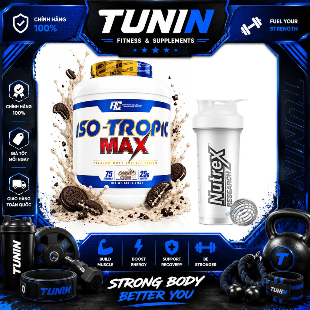 Ronnie Coleman Iso Tropic Max 5lbs – 100% Whey Protein Isolate Tinh Khiết, Hỗ Trợ Phục Hồi & Phát Tr