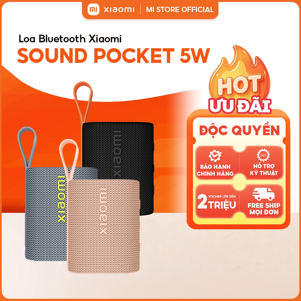 Loa Bluetooth Mini Bỏ Túi Xiaomi Sound Pocket 5W | Chống Nước IP67,Bluetooth 5.4, Pin lớn 10 Giờ