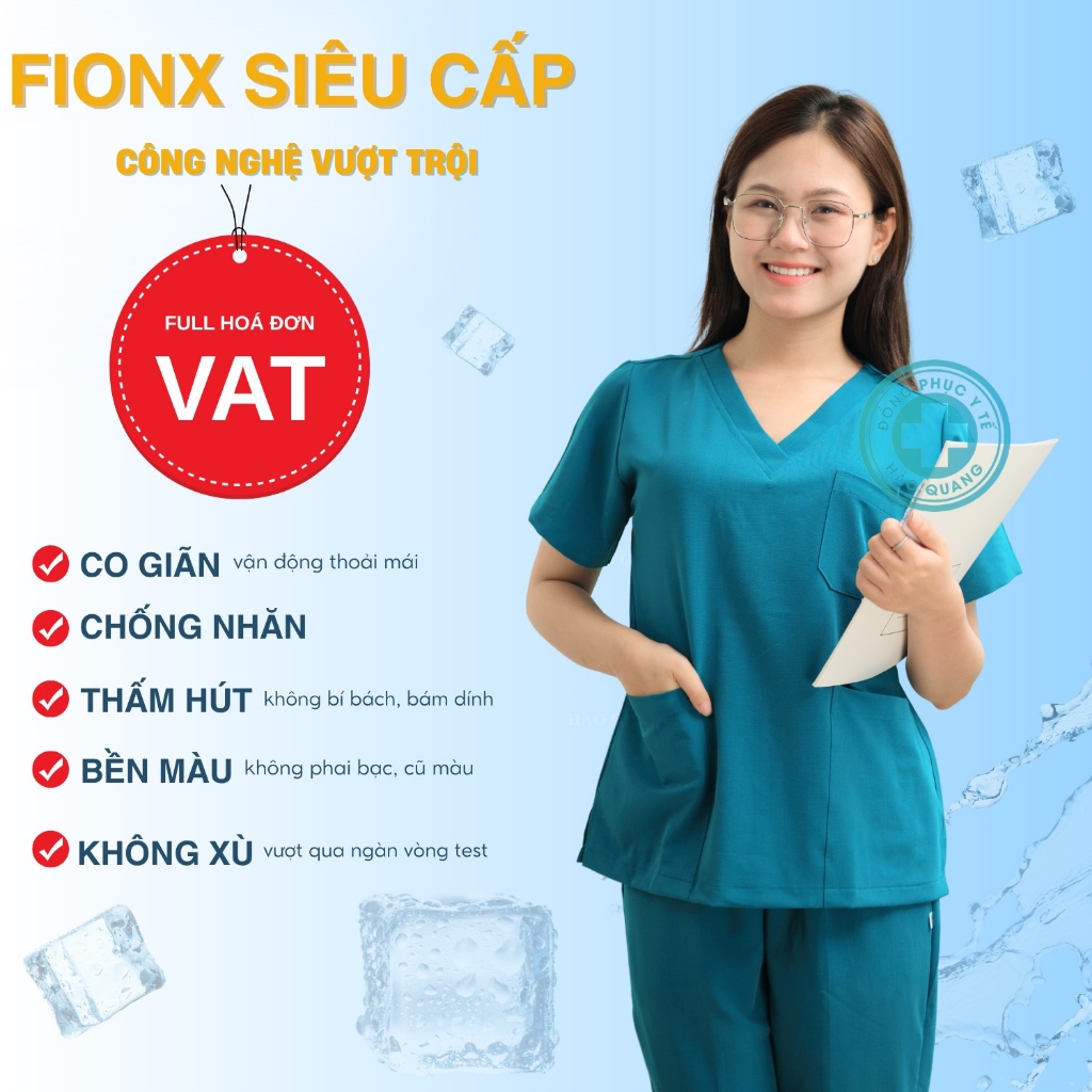 Bộ Scrubs bác sĩ Hào Quang chất vải Fionx siêu cấp
