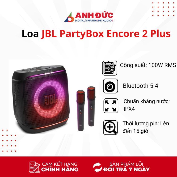 Loa JBL PartyBox Encore 2 Plus (Chính hãng) - Bảo hành 12 tháng