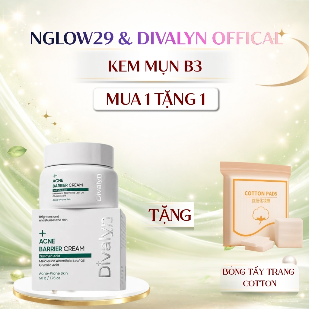 [ HÀNG CÔNG TY ] KEM MỤN B3 DIVALYN.Giúp da phục hồi - làm dịu da sau khi lấy nhân mụn.