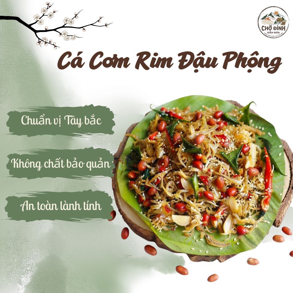 Cá cơm rim lạc, cá cơm rim ăn liền chodinhdienbien