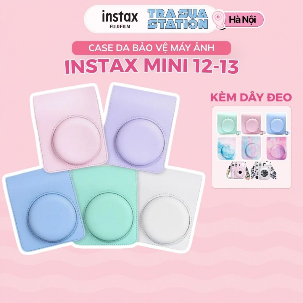 Case instax mini 13/ Mini 12 Ốp bảo vệ máy chụp ảnh instax Mini 12/ Mini 13 - Tặng kèm dây đeo
