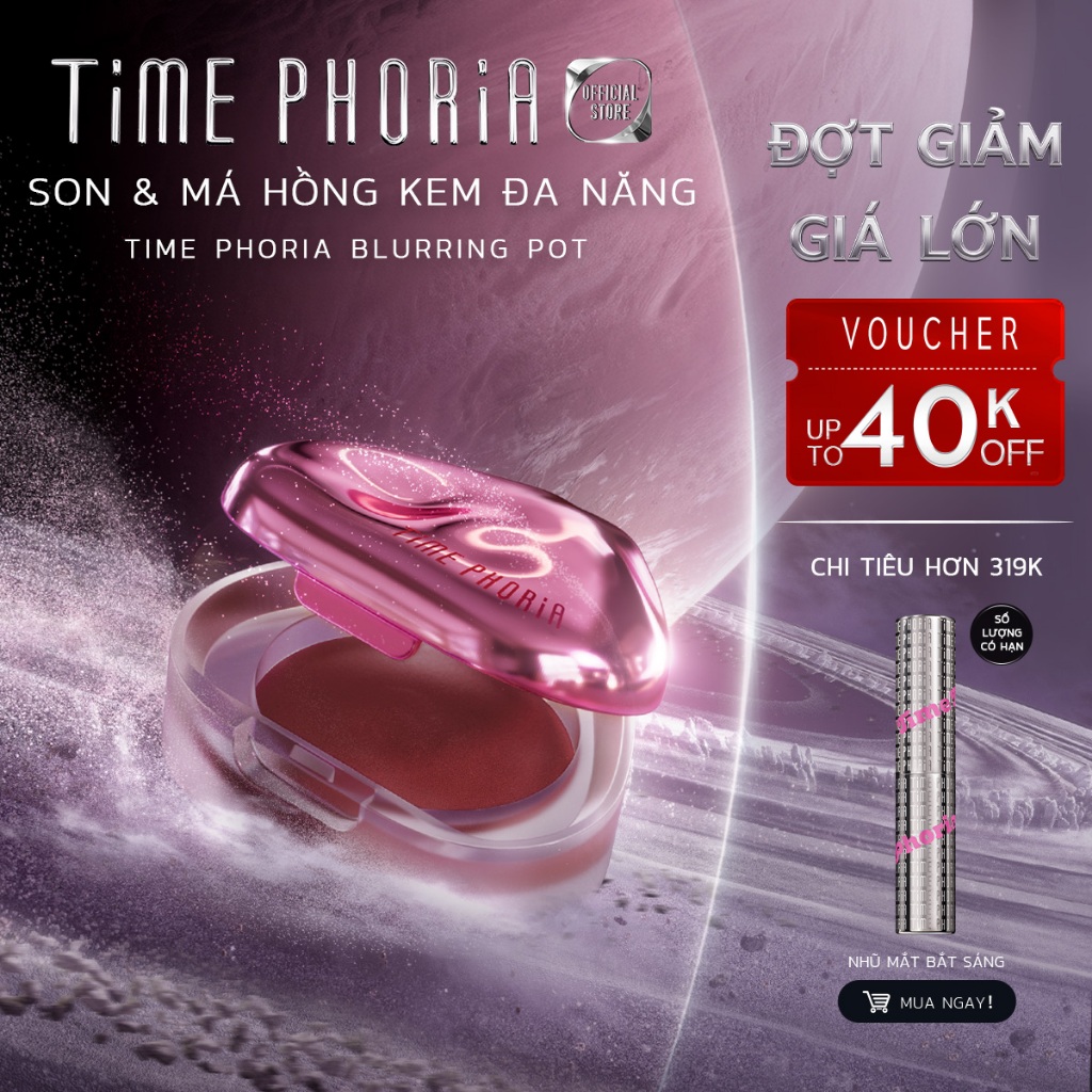 [NEW!] Son & má hồng kem đa năng Time Phoria Blurring Pot dễ tán tự nhiên lâu trôi 4g