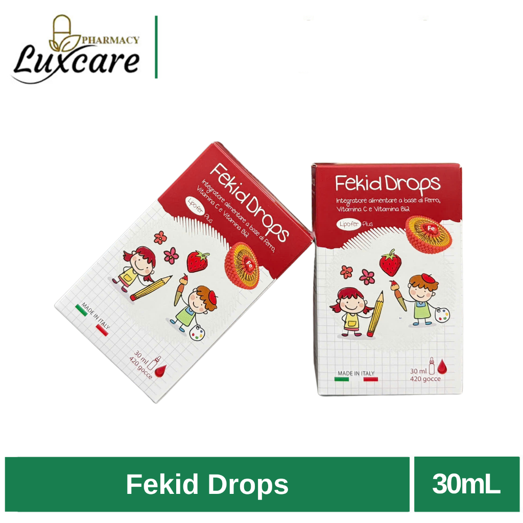 Fekid Drops giúp bổ sung sắt, tăng khả năng tạo máu cho trẻ nhỏ (lọ 30ml) - Luxcare Pharmacy