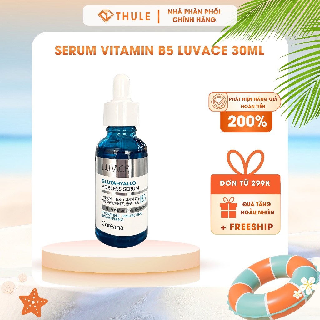 Tinh Chất Cấp Ẩm Trẻ Hóa Da Coreana Luvace GlutaHyalo Ageless Serum (Chai 30ml)