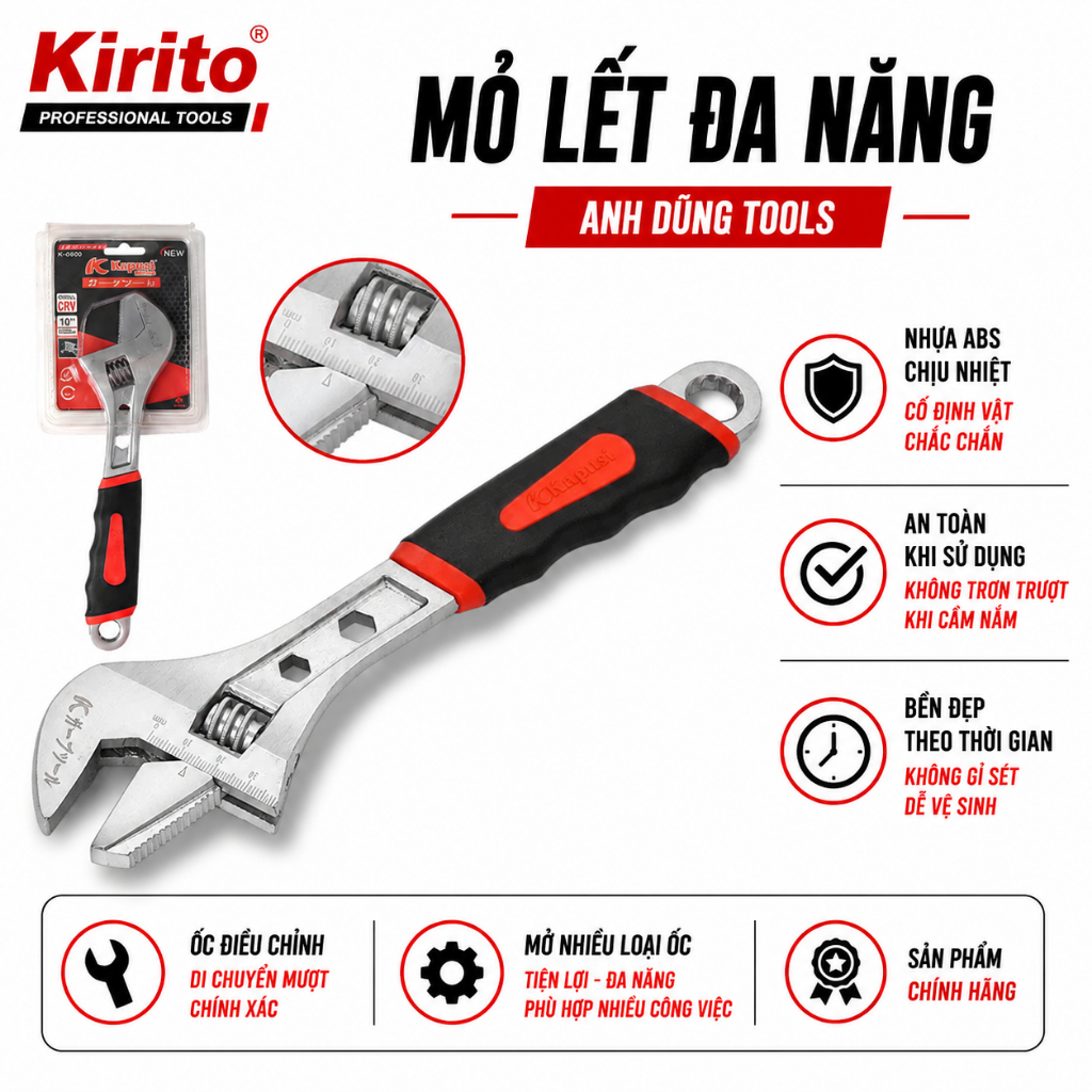Mỏ Lết Đa Năng Kapusi 15 Inch Dùng Mở Ốc Bu Lông