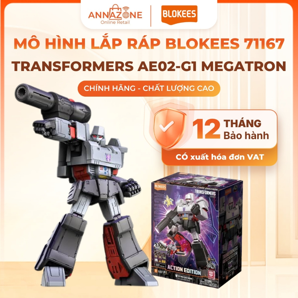 Mô hình lắp ráp chính hãng Blokees - 71167-Transformers AE02 - G1 Megatron (20cm)（Luminous Eyes)