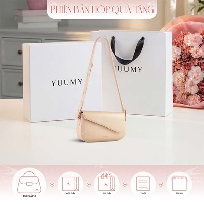Bộ hộp quà YUUMY (Túi đeo chéo nữ YUUMY YN322 + Hộp quà YHQ3T + Túi giấy YTG3T + Túi rút BVR3838 + Thiệp cảm ơn YBT1)