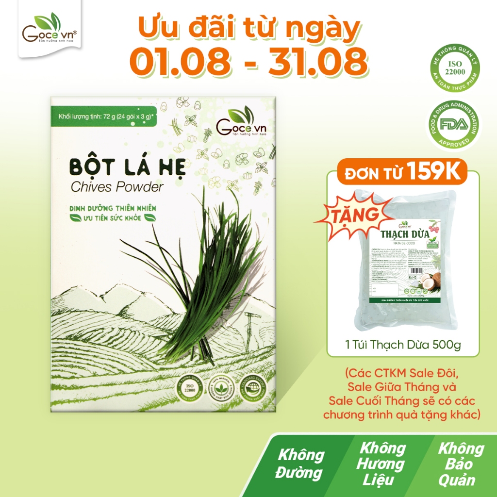 Bột hẹ nguyên chất Goce – 72g (24 gói x 3g)