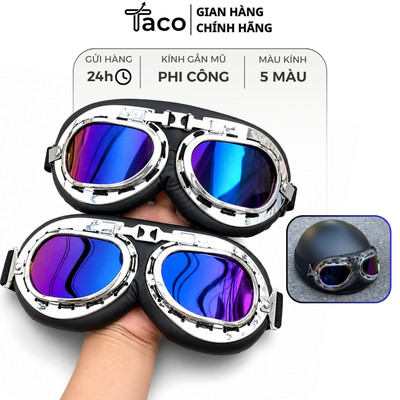 Kính Phi Công Gắn Mũ Bảo Hiểm 1/2 Và 3/4 TACO Chống Tia UV, Chống Bụi, Bảo Vệ Mắt Hiệu Quả Khi Đi Xe Máy
