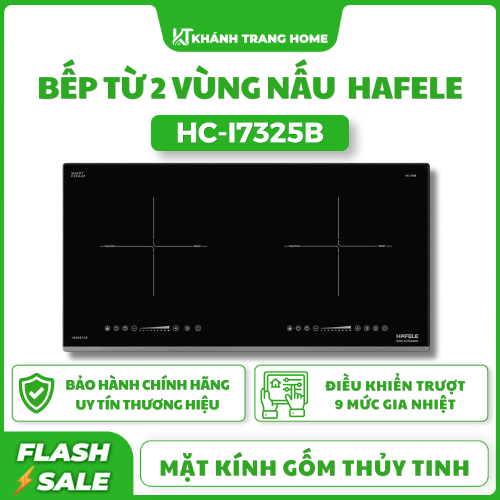[ƯU ĐÃI LỚN] Bếp từ đôi lắp âm HAFELE HC-I7325B - Tặng Bếp Gas 3 Vùng Nấu - Khánh Trang Home