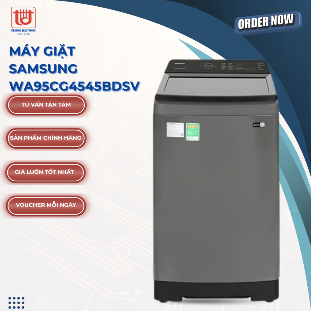 Samsung Máy giặt Inverter 9.5 kg WA95CG4545BDSV