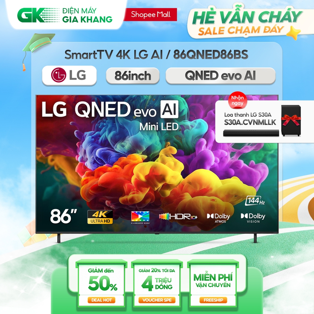 86QNED86BSA | 86QNED86ASA - Smart Tivi LG QNED Evo AI Mini LED 4K 86 Inch [Freeship HCM]