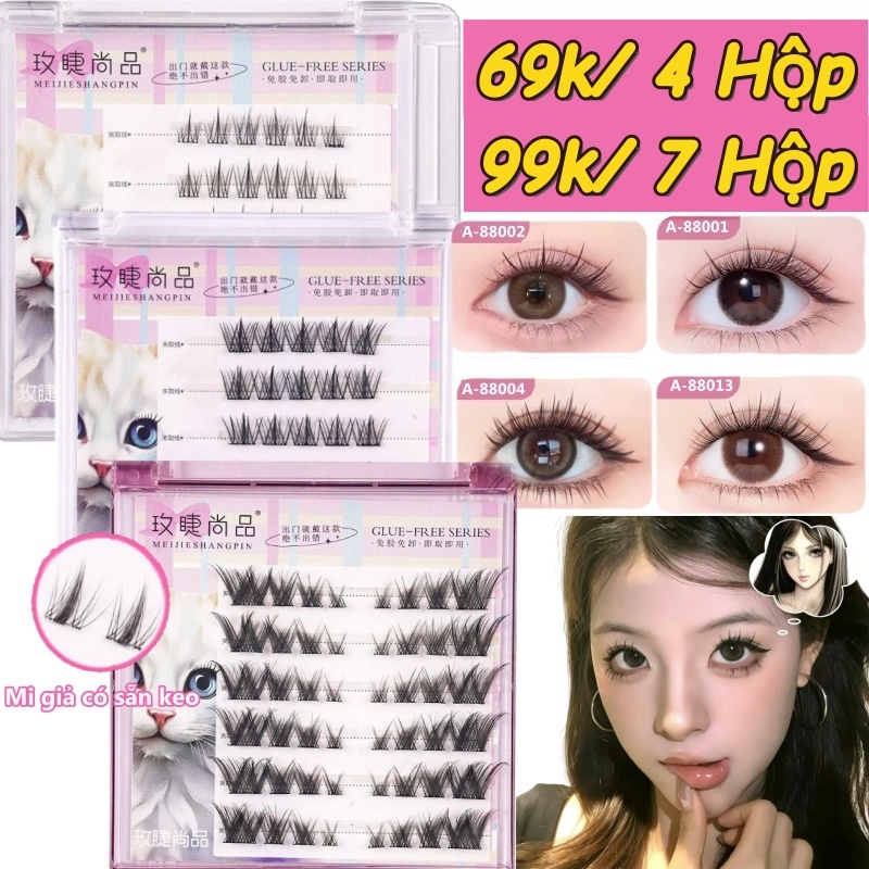[69k/ 4 Hộp] [99k/ 7 Hộp]Lông Mi Giả Sẵn Keo Tự Dính Không Cần Keo Tái Sử Dụng Nhiều Lần Mi