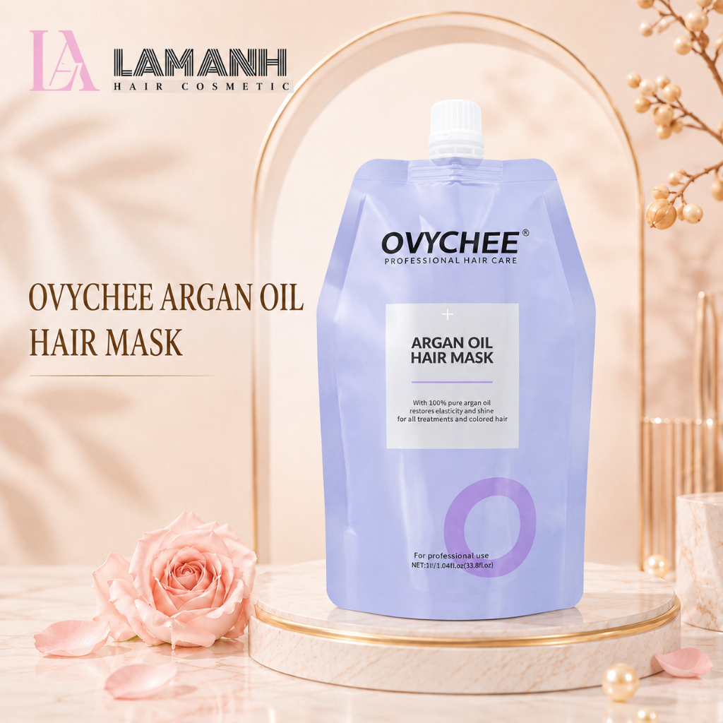 Kem ủ tóc Ovychee Argan Oil 500ml/(túi) hỗ trợ phục hồi tóc khô rối mềm mại mượt mà giảm rụng tóc