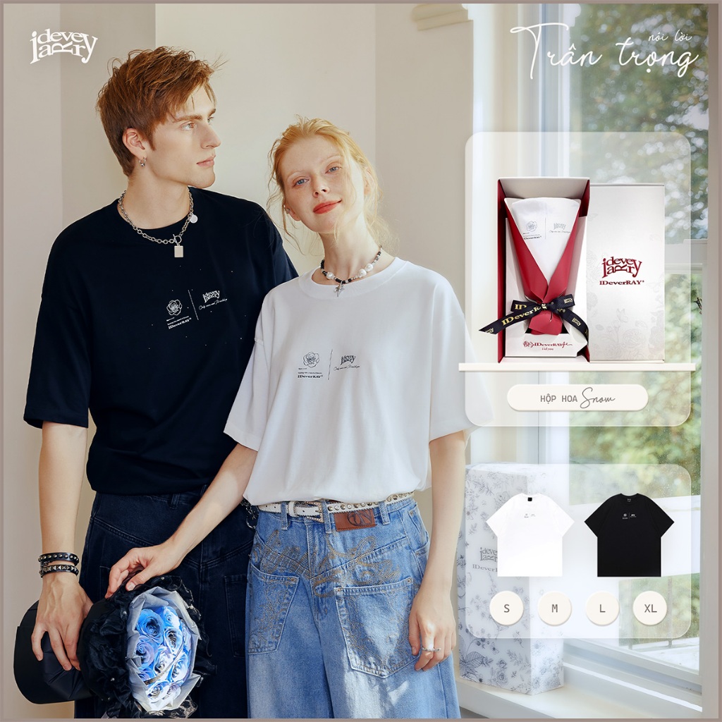 {HỘP HOA SNOW} Áo thun unisex cao cấp chính hãng IDeverRAY [Eternity]Modern chất cotton 230gsm, 24KS