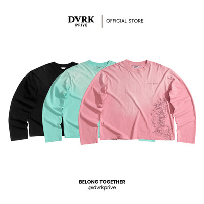 Áo Thun Tay Dài Unisex Form Boxy DVRK Privé LAUREL Vải Cotton Thoáng Mát Cao Cấp Hiệu Ứng Wash