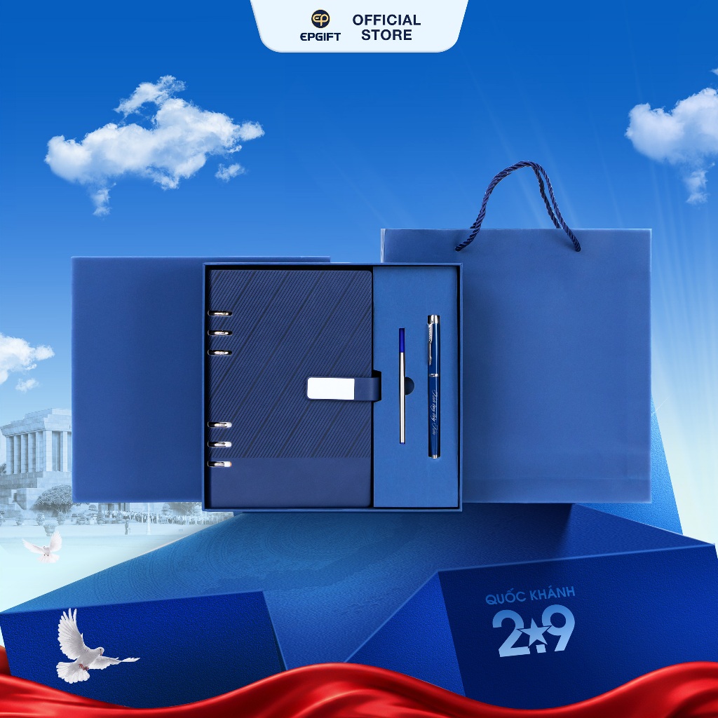 Set Quà Tặng Sổ Tay Và Bút Ký Epvina Gift 2 Màu Phù Hợp Tặng Thầy Cô & Doanh Nghiệp