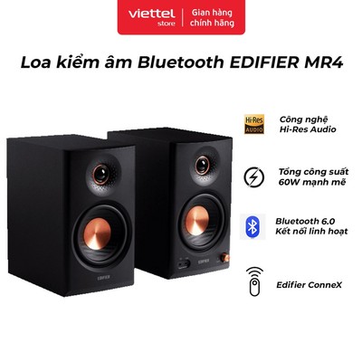 Loa Kiểm Âm Edifier MR4 MKII | Cấu Trúc Bi-amp 80W | Đáp Tuyến 50Hz-40kHz | Bluetooth 6.0 | LDAC