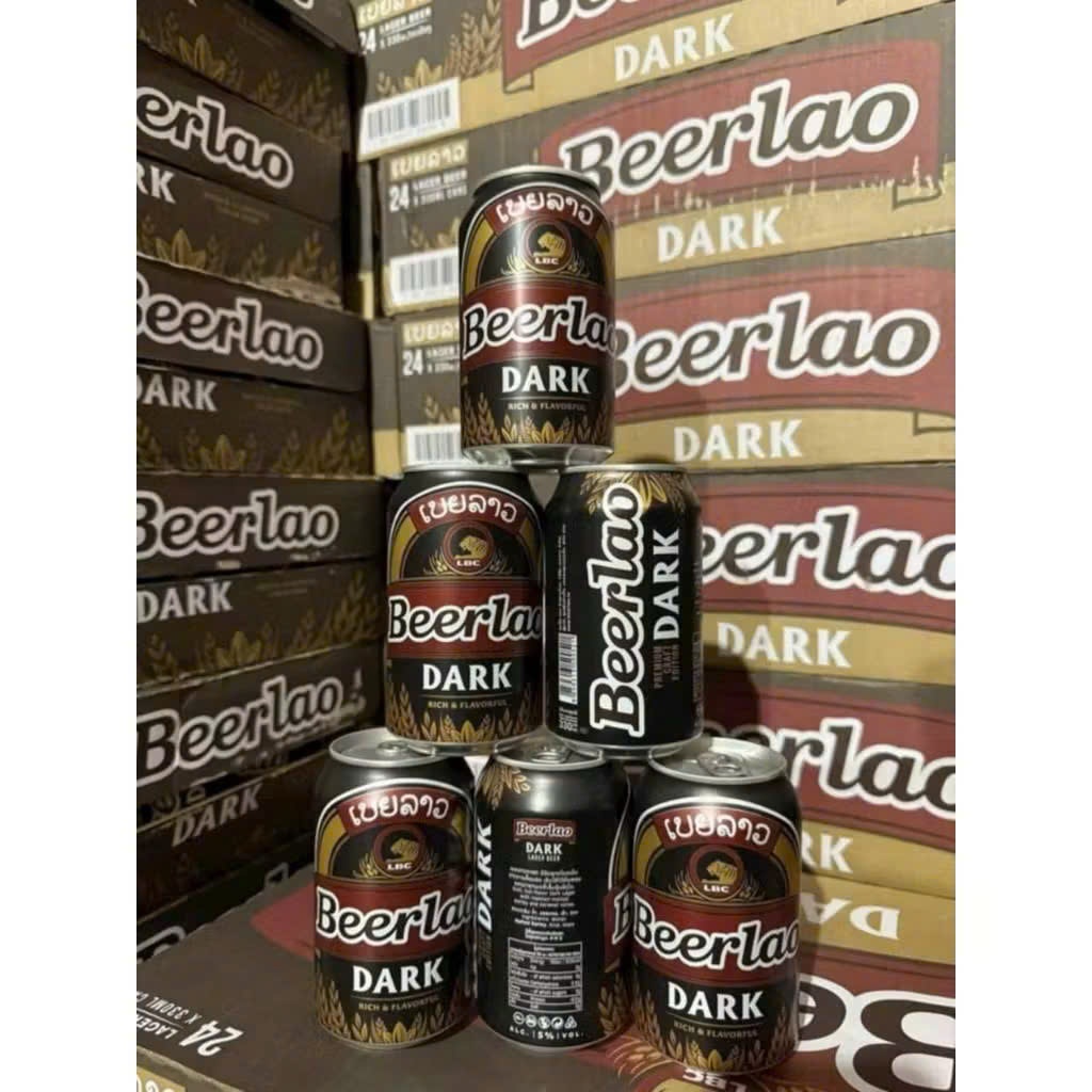 Bia Lào Đen Beerlao Dark Lager 325ml x 18 Lon (Mẫu Mới)