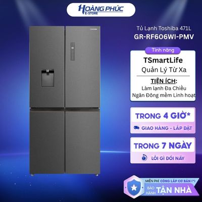 Tủ Lạnh Toshiba Inverter 471 lít Multi Door GR-RF606WI-PMV(60)-AG  || 474L GR-RF611WI-PGV(22)-XK {Ship HCM 0Đ}