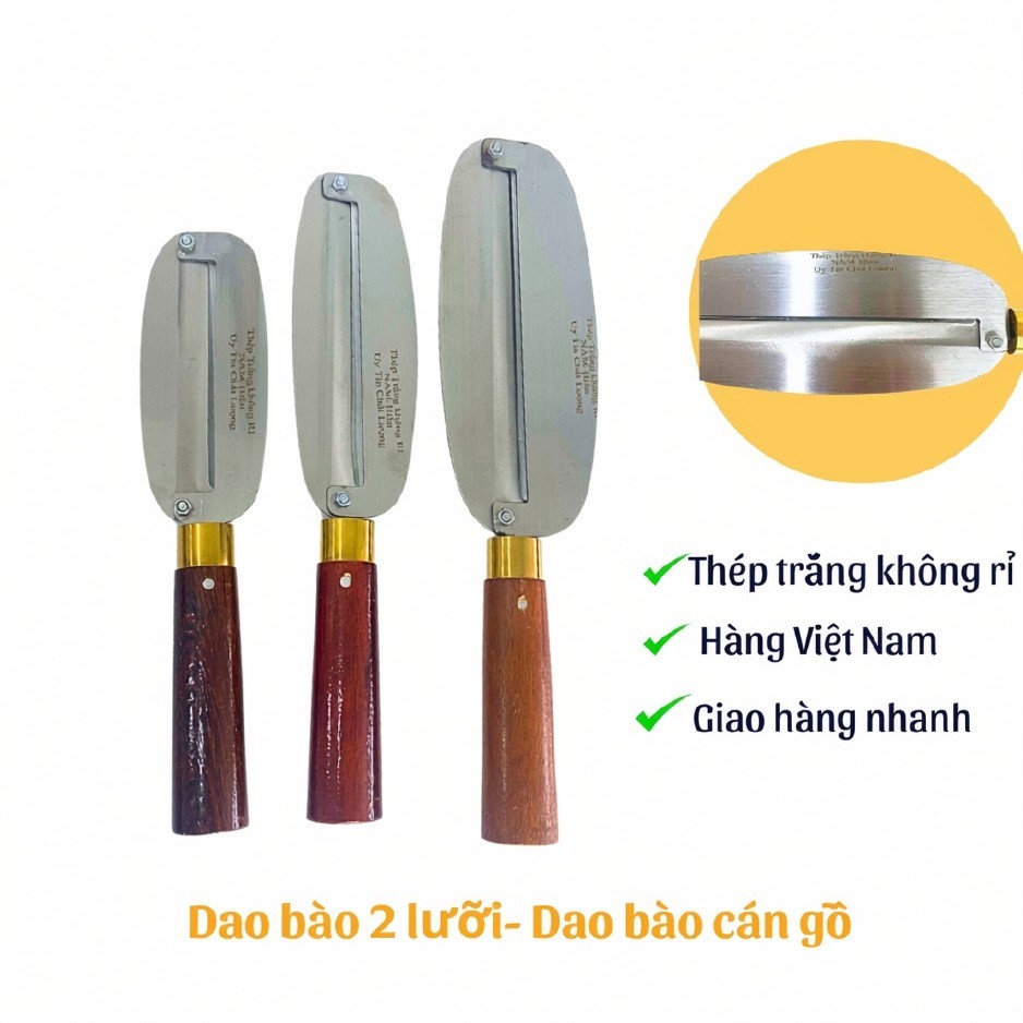 Dao bào củ quả - dao bào mỏng - dao Bào cán gỗ thép trắng kháng rỉ cao
