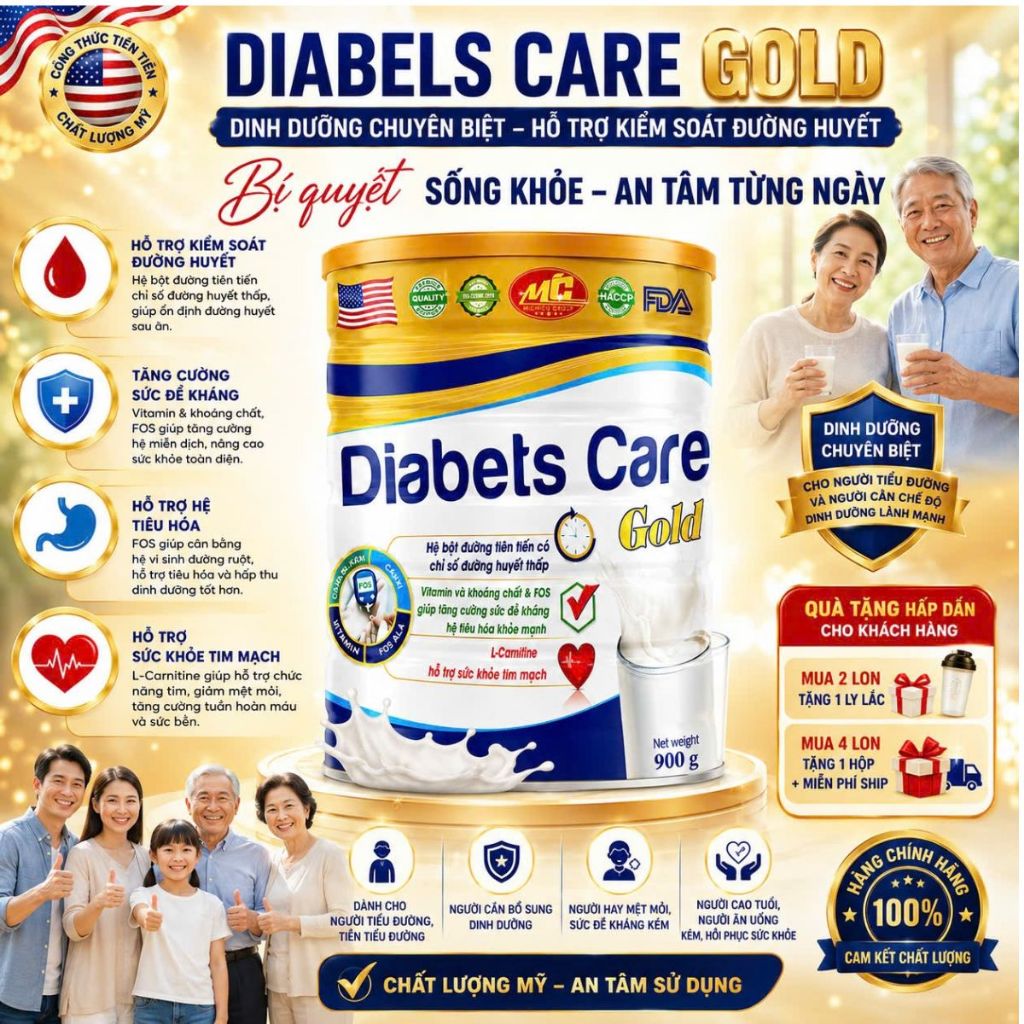 DIABETS CARE GOLD – DINH DƯỠNG CHỈ SỐ ĐƯỜNG HUYẾT THẤP