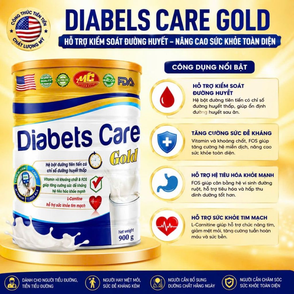 DIABETS CARE GOLD – DINH DƯỠNG CHỈ SỐ ĐƯỜNG HUYẾT THẤP