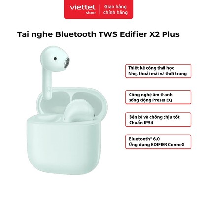 Tai Nghe Bluetooth Nhét Tai EDIFIER X2 PLUS | Thời Gian Sử Dụng Đến 35 Giờ | Bluetooth 6.0 | IP54