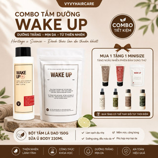 Combo bột tắm và sữa ủ hổ trợ dưỡng sáng và làm đều màu da giúp da mềm mịn Vyvyhaircare