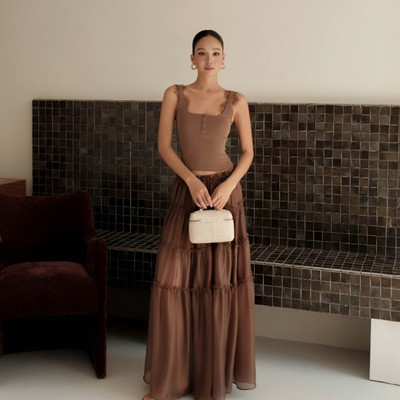 Chân Váy Nữ JOVEN Lara Voan Bèo 3 Tầng